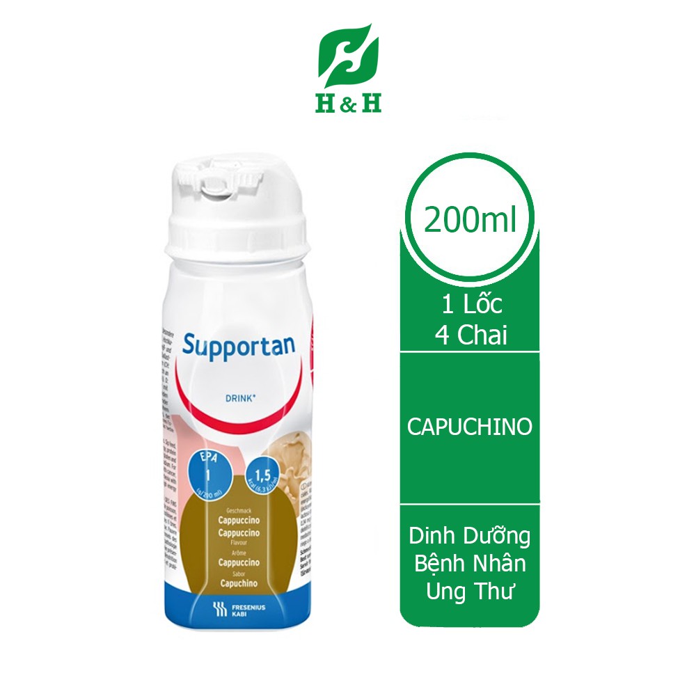 [Mã 252FMCGSALE giảm 8% đơn 500K] Sữa SUPPORTAN DRINK Dinh dưỡng vàng cho bệnh nhân suy mòn thể trạng - lốc 4 chai/200ml