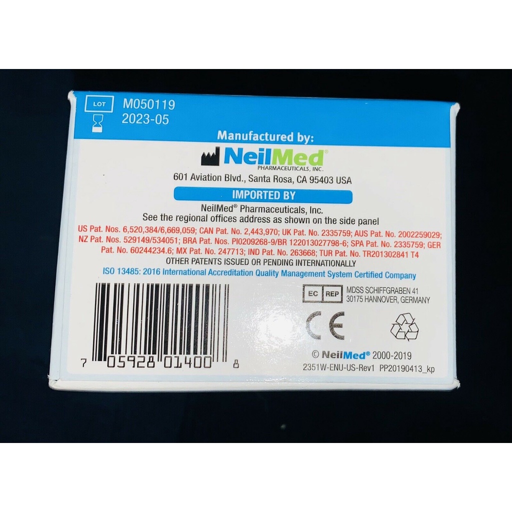 Bộ rửa mũi Neilmed trẻ em (1 bình 120ml + 30 gói muối)