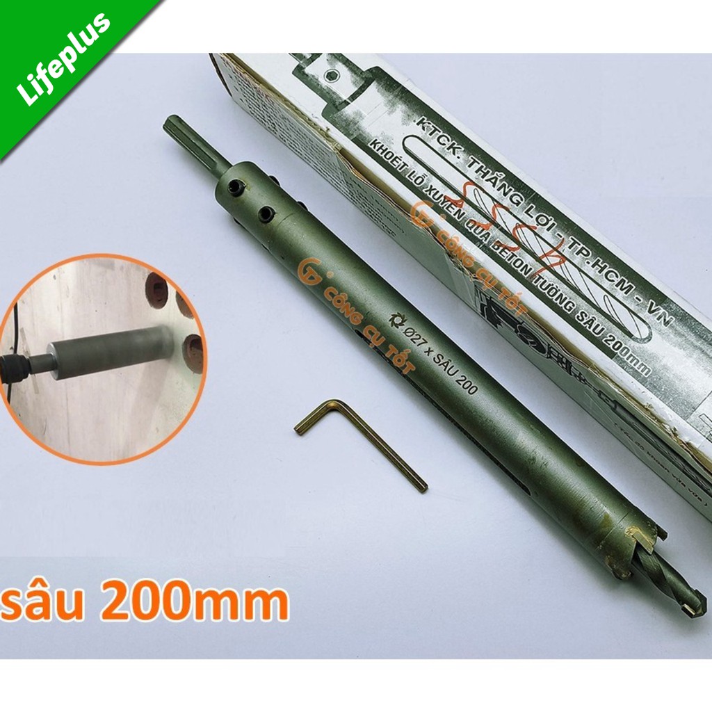 Mũi khoét tường đuôi gài Thắng Lợi sâu 200mm