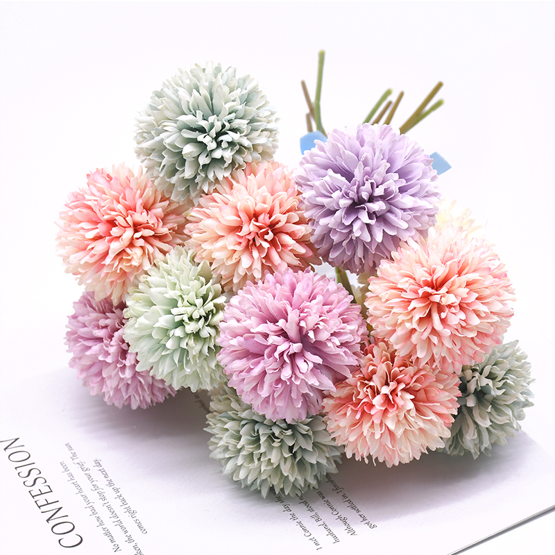 1 Head Artificial Pink Dandelion Flower Ball, Home Fake Flower Wall, Wedding Decoration, Celebration Flower,