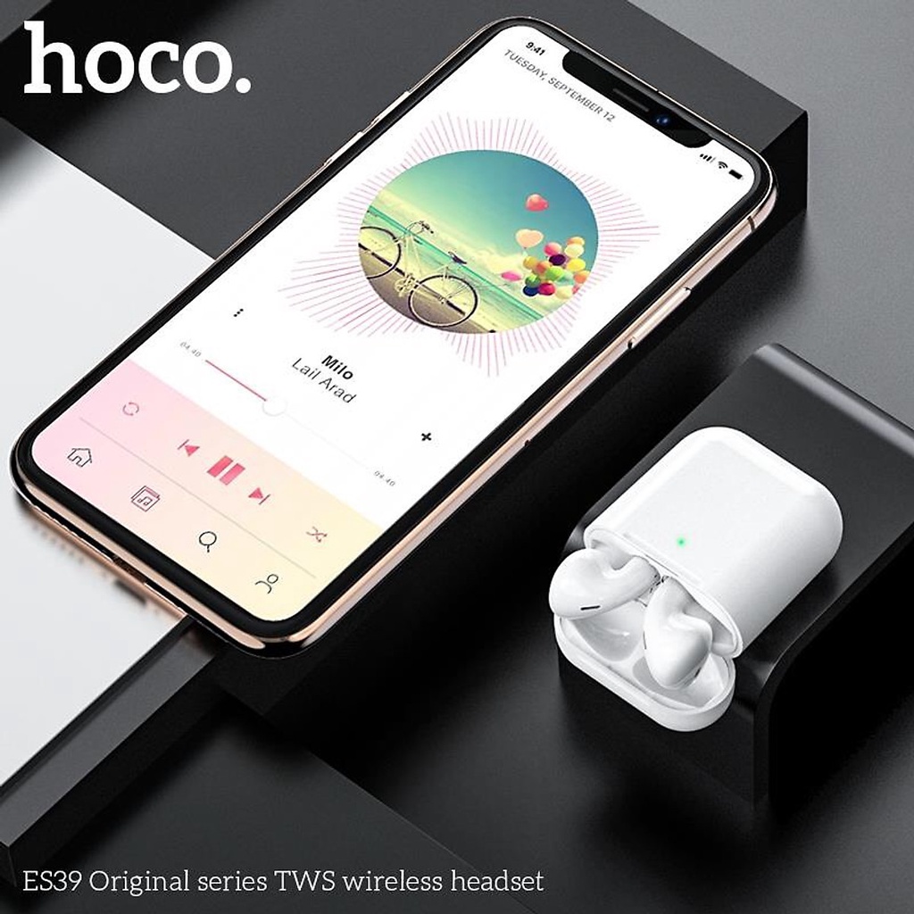 ⚡Mới⚡Tai nghe truewireless Hoco ES39, nghe nhạc liên tục trong 3.5 giờ, công nghệ Bluetooth 5.0, hỗ trợ sạc không dây