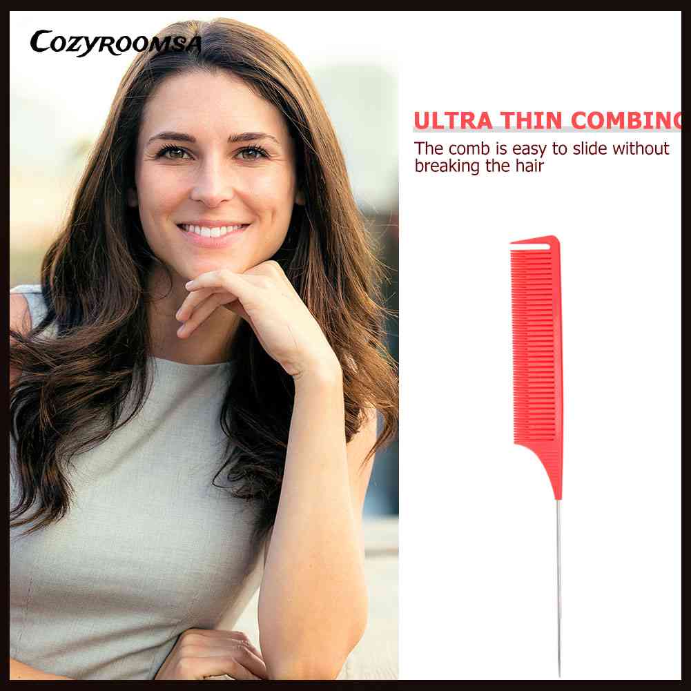 Lược Nhựa Nhuộm Tóc Có Đuôi Lông Kim Loại Mịn