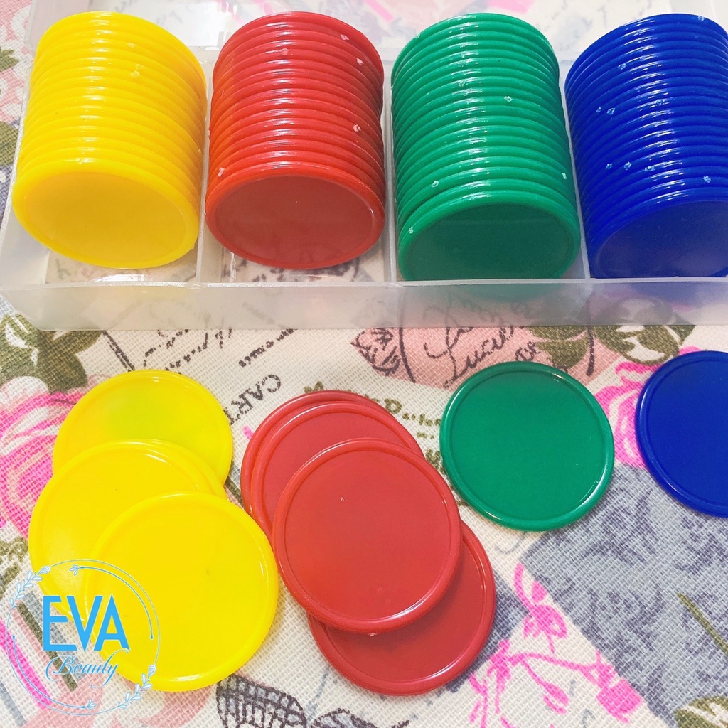 Bộ Đồ Chơi 80 Đồng Xu Nhựa Chip Poker Trơn Nhiều Màu Cao Cấp M3562