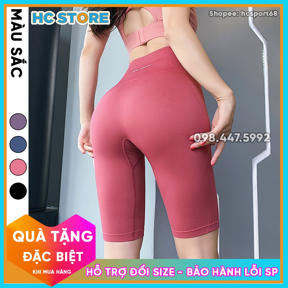 Quần Short Lửng Gymicon QL04 Tập Gym Yoga Nữ Chất Dệt Kim, Vải Cao Cấp Dày Dặn - HcSport68