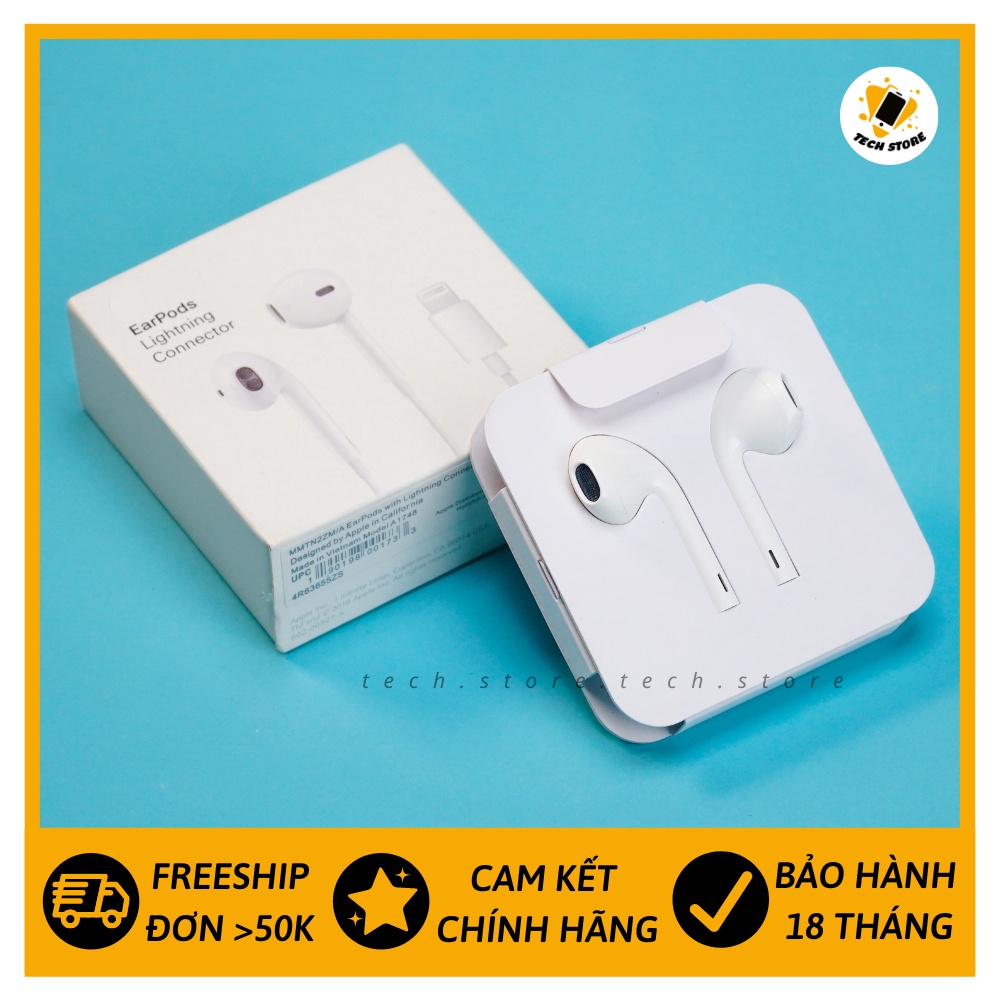 Tai nghe lightning chính hãng nhét tai bóc máy có dây tech store