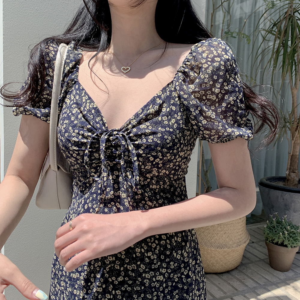 Đầm Tay Phồng In Hoa Đáng Yêu 34078