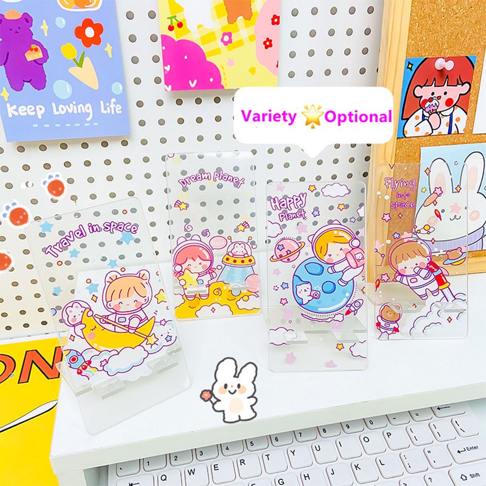Giá Đỡ Điện Thoại Bằng Acrylic Trong Suốt Hình Thỏ Hoạt Hình Dễ Thương