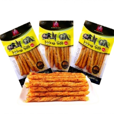 Snack gân gà nóng sốt 1 gói dai ngon đồ ăn vặt cổng trường cho mọi người