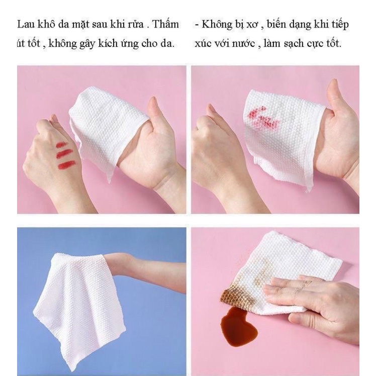 (Loại 1)Combo 3 Cuộn Khăn mặt khô Animerry Dùng 1 Lần Lau Khô, Lau Ướt - Giấy Lau Mặt Dùng 1 Lần