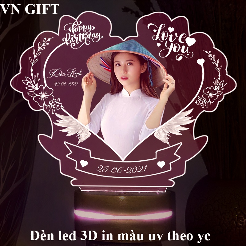 Đèn led 3D trái tim cao cấp, thiết kế theo yêu cầu