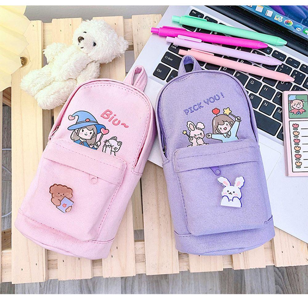 ROWANS Túi Đựng Bút Vải Canvas Sức Chứa Lớn Tiện Dụng