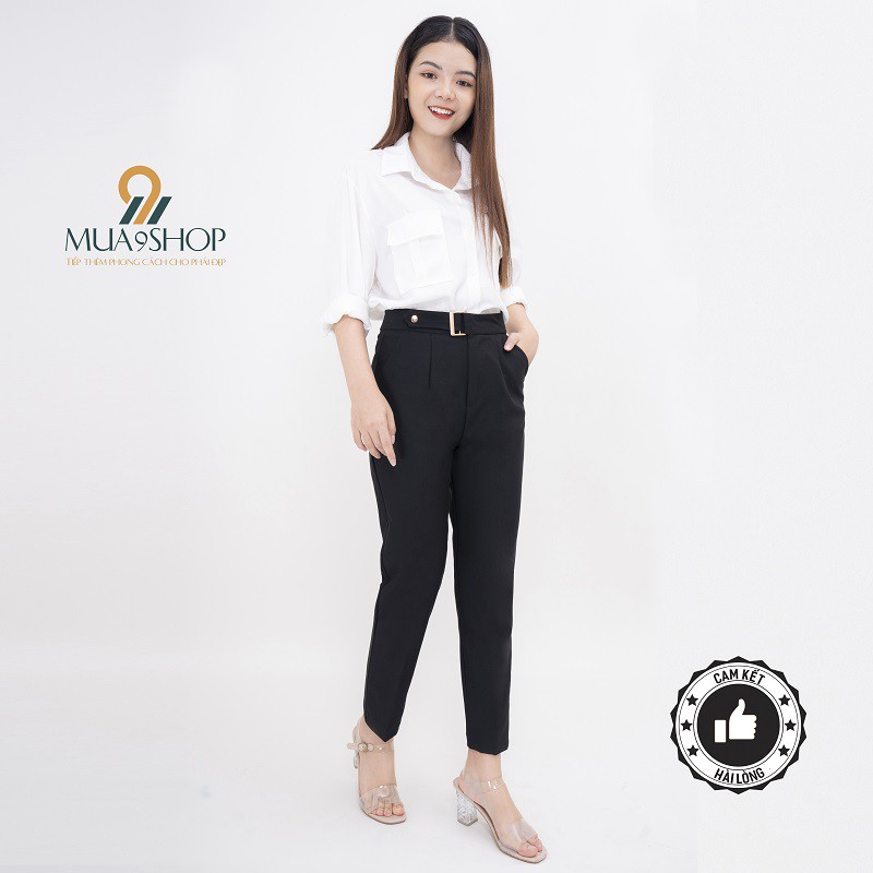 Quần Baggy đai bấm Công sở vải cao cấp B14