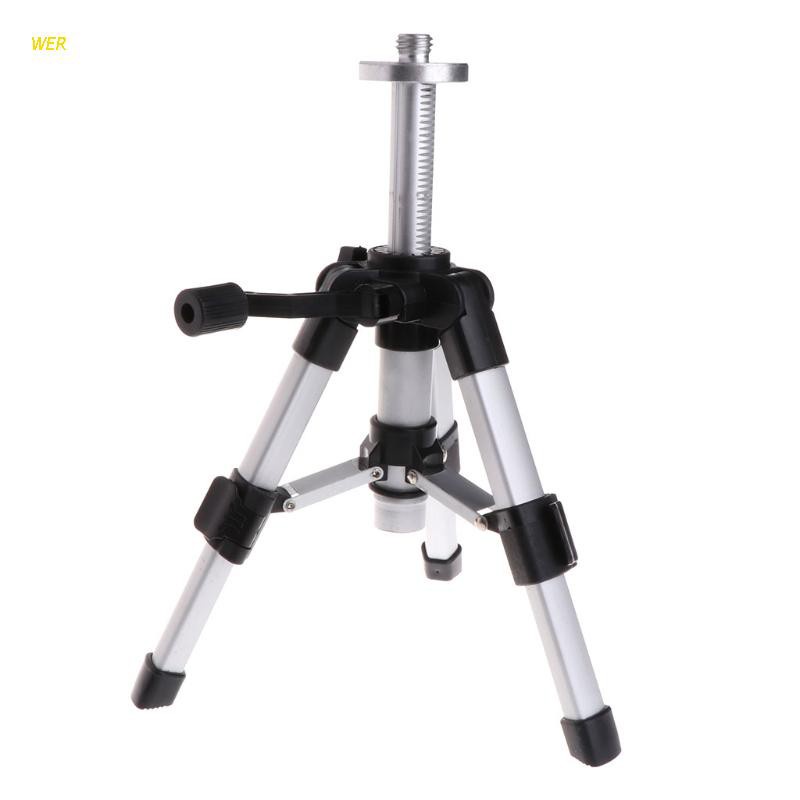 WER Portable Tripod 5/8inch Laser Level Mini Tripods Aluminium Adjustable 16-28cm