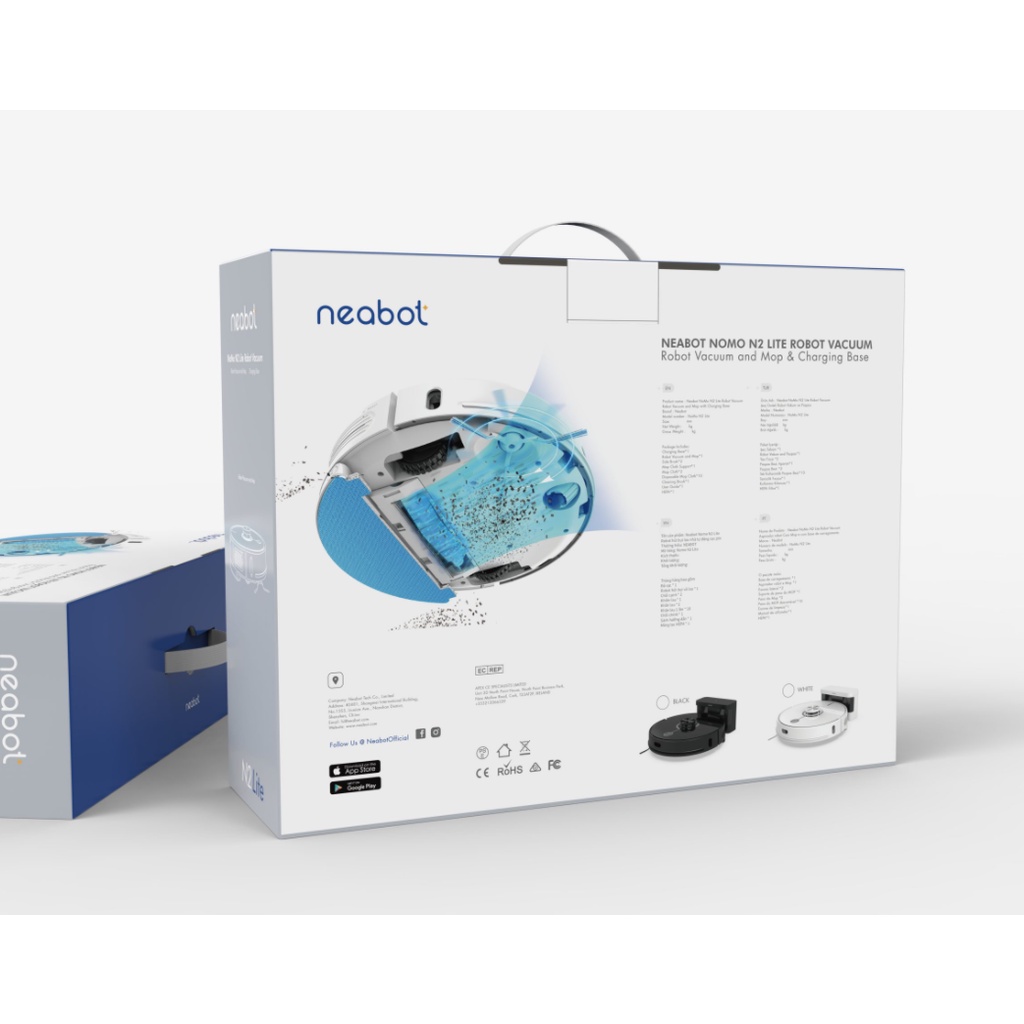 Robot Hút Bụi Lau Nhà Neabot N2 Lite - LDS 4.0 - Lực hút 2700pa - Pin 5200mah - Phiên bản quốc tế