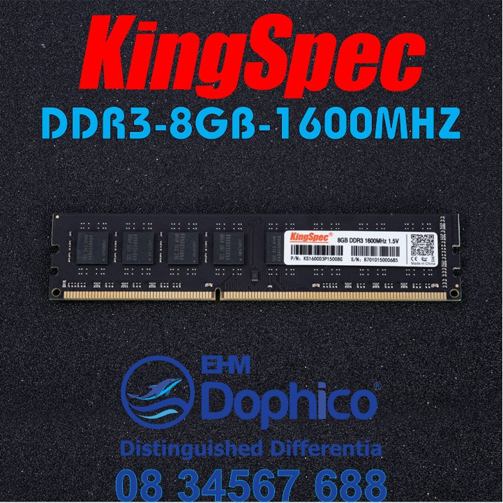 Ram KingSpec DDR3/8GB/1600MHz cho PC – CHÍNH HÃNG KingSpec – Bảo hành 3 năm