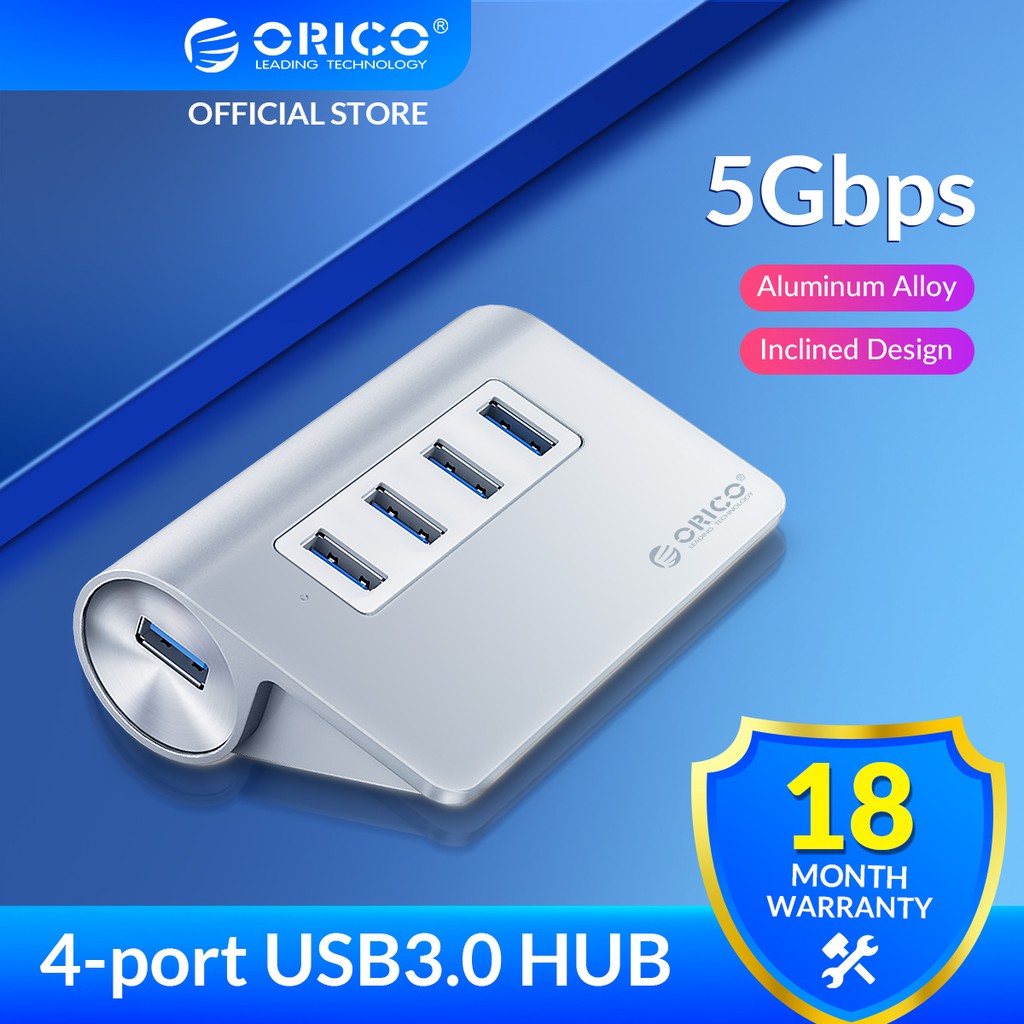 Hub USB Orico M3H4-V1 Làm Từ Nhôm 4 Cổng USB 3.0 Nhỏ Gọn Tốc Độ Cao Cho Máy Tính Xách Tay PC Với Cáp 1M