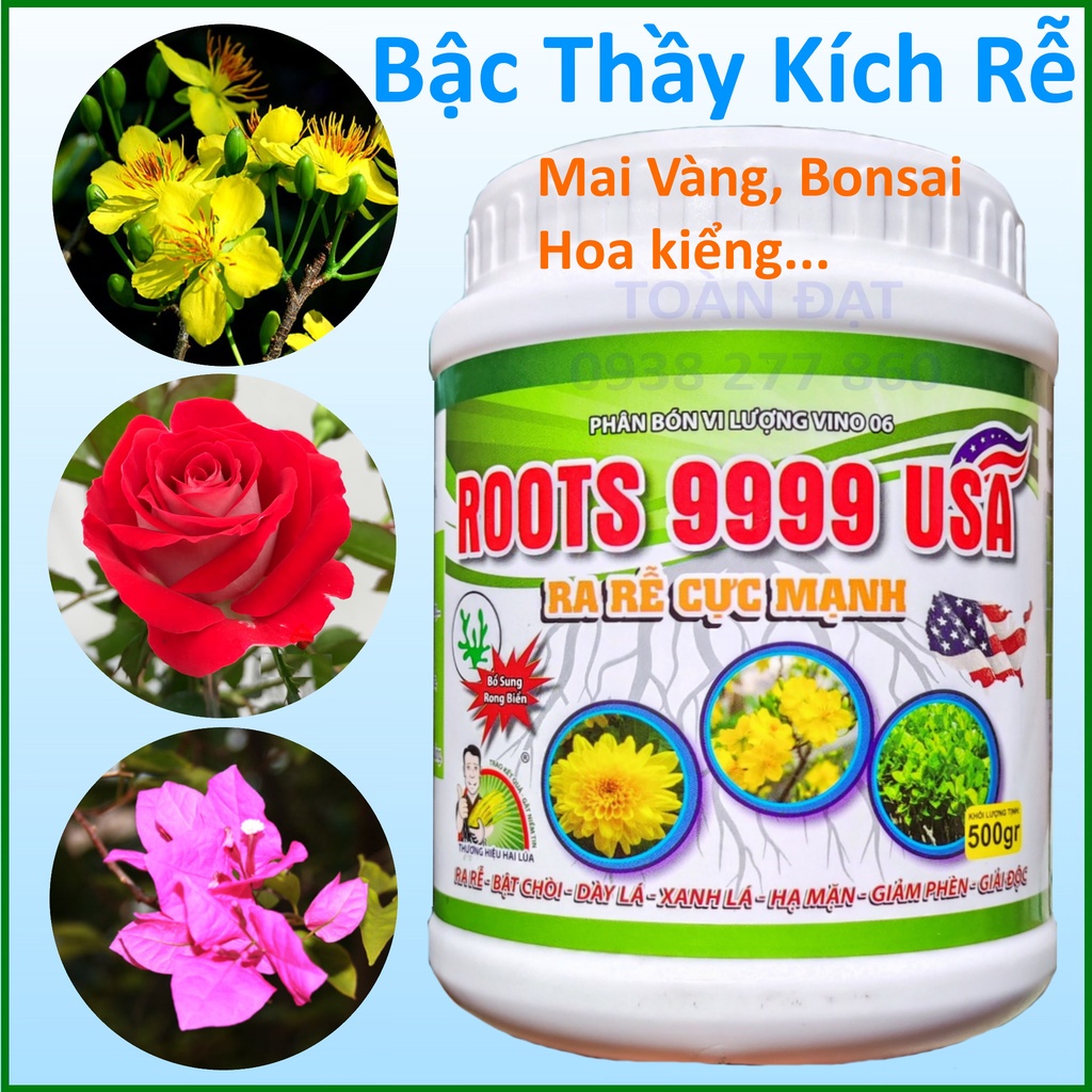 Phân bón kích rễ Roots 9999 USA (500gr) dùng cho mai vàng, bonsai và các loại cây trồng
