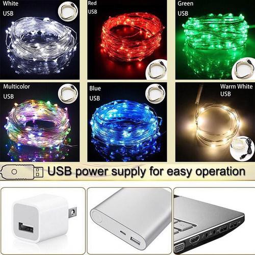 [Đầu cắm USB] Dây đèn led đom đóm trang trí bóng chipsbing nhỏ sáng.