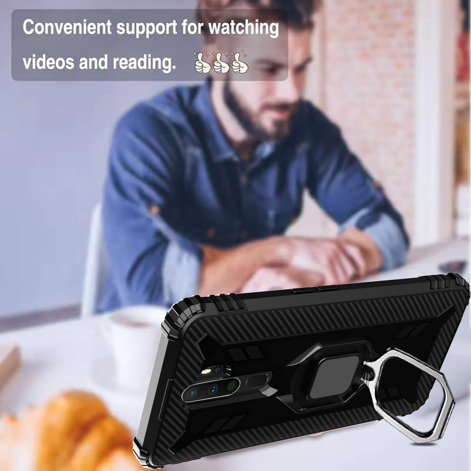 Ốp Lưng Chống Sốc 3c Có Nhẫn Đỡ Điện Thoại Cho Oppo A9 2020 A5 2020 | BigBuy360 - bigbuy360.vn