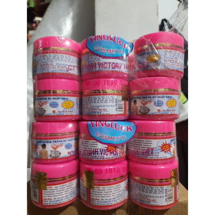 Kem Dưỡng Trắng Hồng Da Ngọc Trai Victory 15g Loại Kem Sệt màu hồng