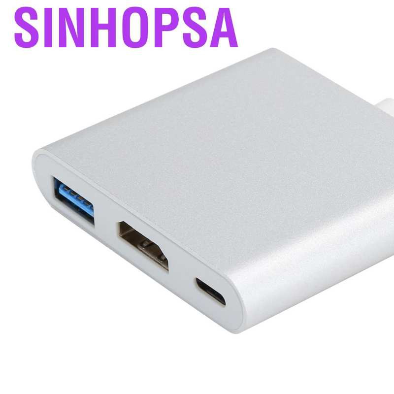 Sinhopsa USB 3.1‑C Hub 3‑in‑1 Type C 3.1 to USB‑C 4K 3.0 Adapter HDMI Cable for OS X