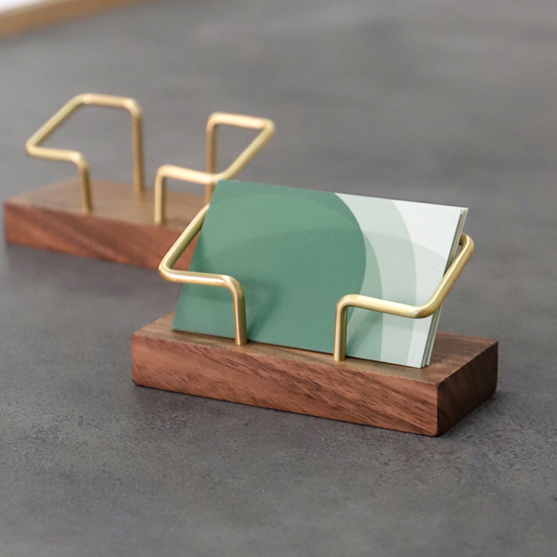 Giá đỡ danh thiếp đế gỗ trang trí bàn làm việc