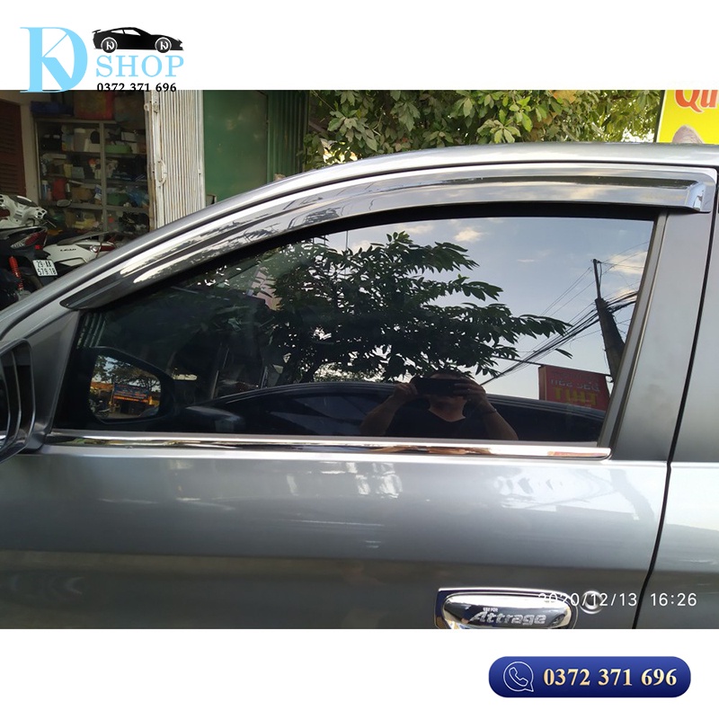Nẹp Chân Kính Inox Xe Mitsu Attrage 2017 2018 2019 2020 2021 - bộ 4 cánh cửa