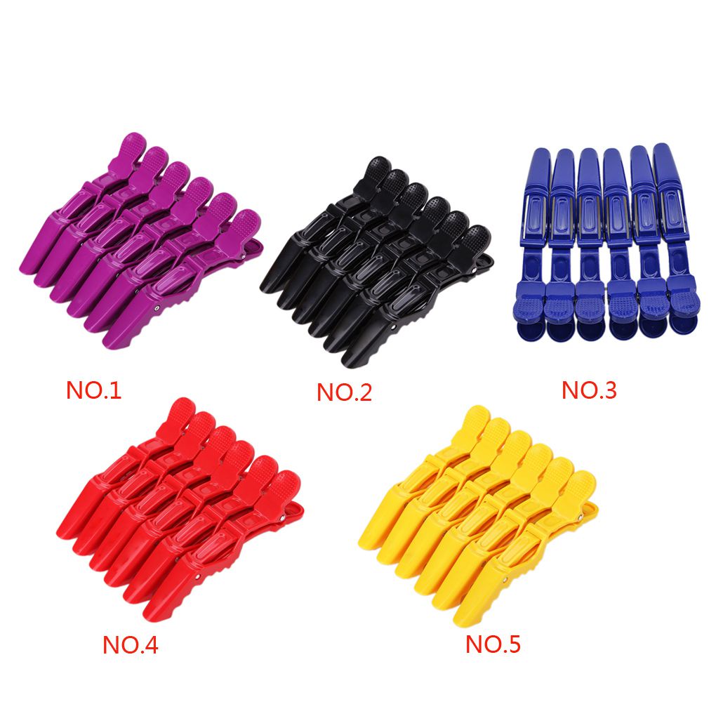[Mapde] 6PCS Hair Clips Mouth Professional Hairdressing Clips Alligator Hairpins Salon Hair Care Styling Tools