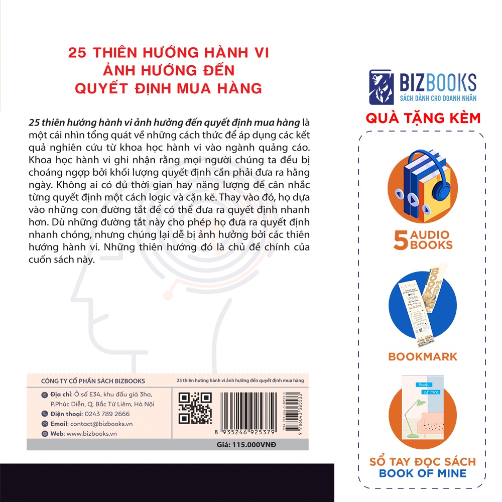 Sách - 25 Thiên Hướng Hành Vi Ảnh Hưởng Đến Quyết Định Mua Hàng Tặng Kèm Bookmark