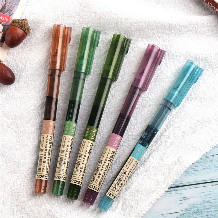 Set 5 Bút Mực Gel DS-904 Nhanh Khô Ngòi 0.5mm Nhiều Màu Sắc Phong Cách Vintage