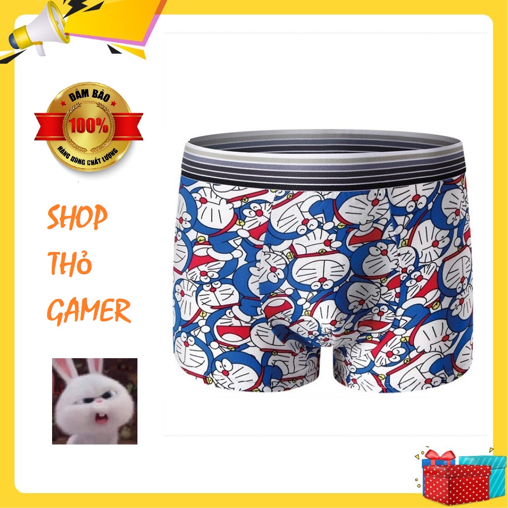 Quần sịp, quần lót boxer nam thun lạnh hình doremon, siêu nhân co dãn 4 chiều xịn xò