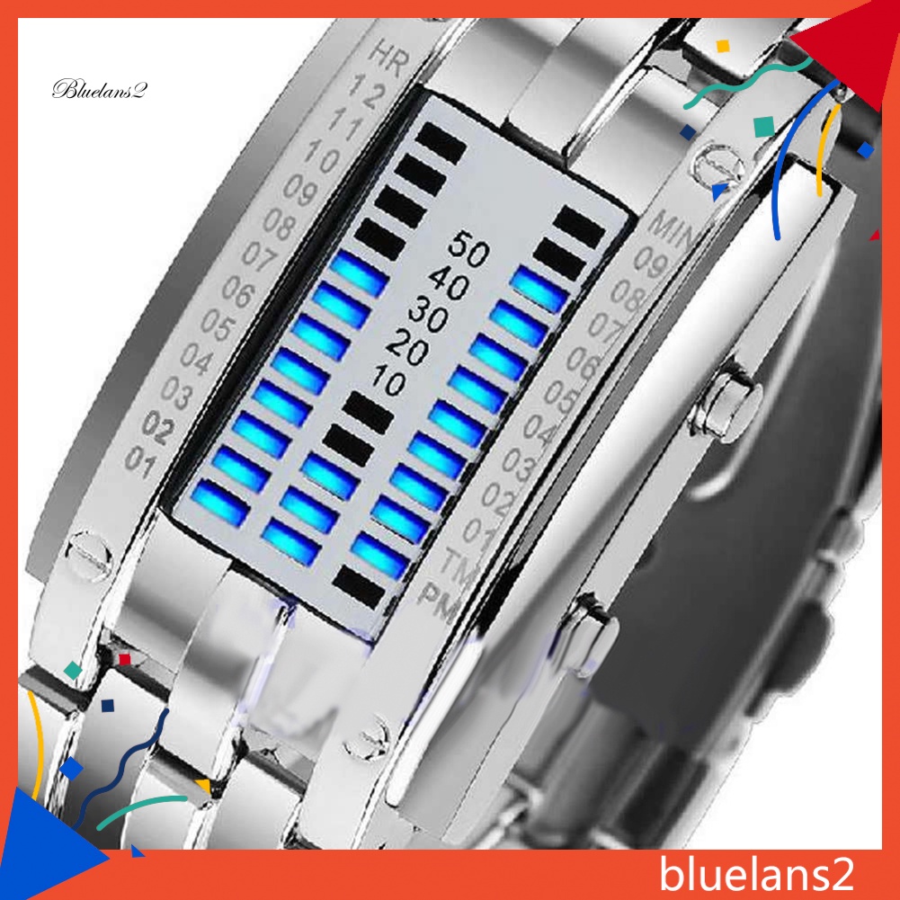 Đồng Hồ Đeo Tay Đèn LED Dây Inox Sáng Tạo Cho Nam Nữ