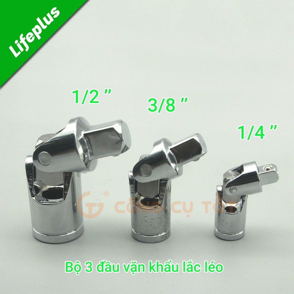 Đầu vặn khẩu lắc léo xoay 360 độ nhiều kích cỡ từ thép Chrome Vanadium không gỉ