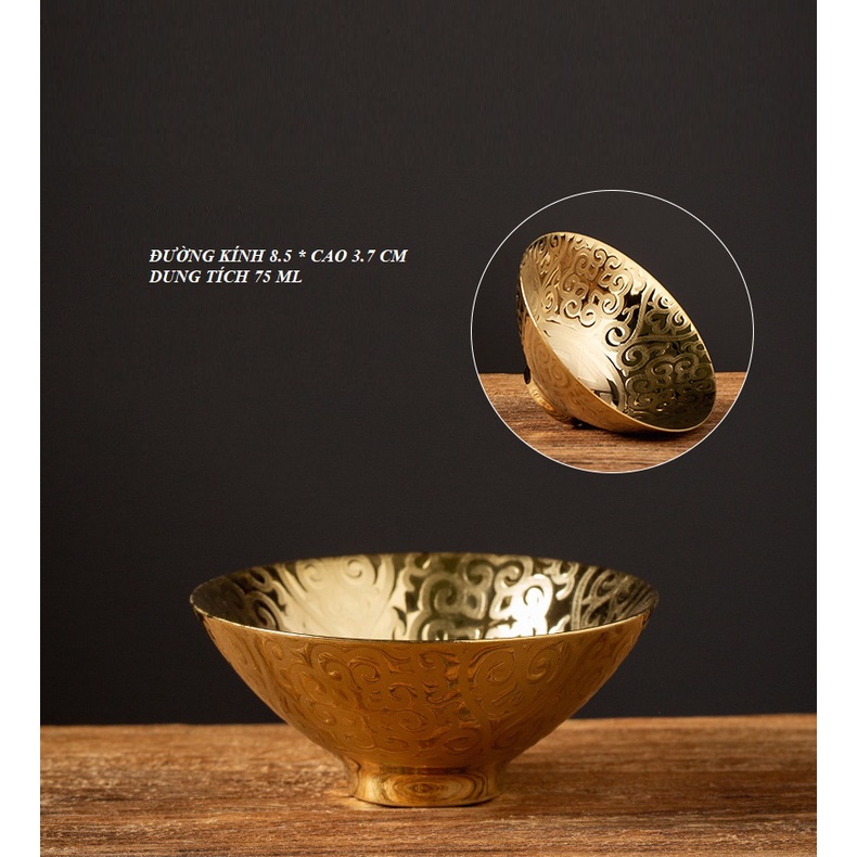 Chén Sứ Cảnh Đức dát vàng 24K (Sản phẩm cao cấp 75 ml)