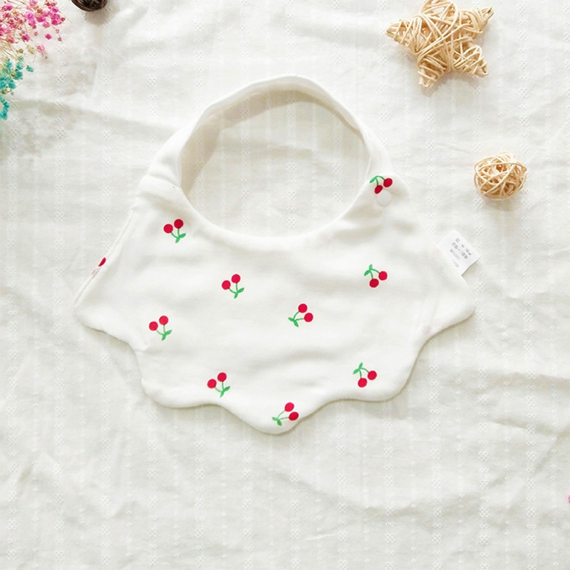 Yếm Ăn Bằng Cotton In Hoa Hoạt Hình Dành Cho Trẻ Sơ Sinh