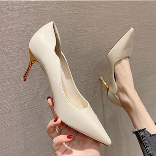 Giày Cao Gót 7 Phân Da Lì Mũi Nhọn