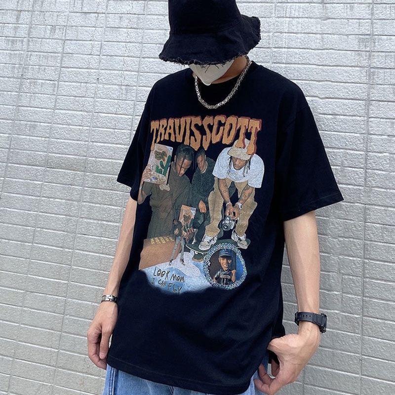 Áo Thun Tay Ngắn In Chữ Phong Cách Hip Hop Thời Trang Cho Nam Và Nữ