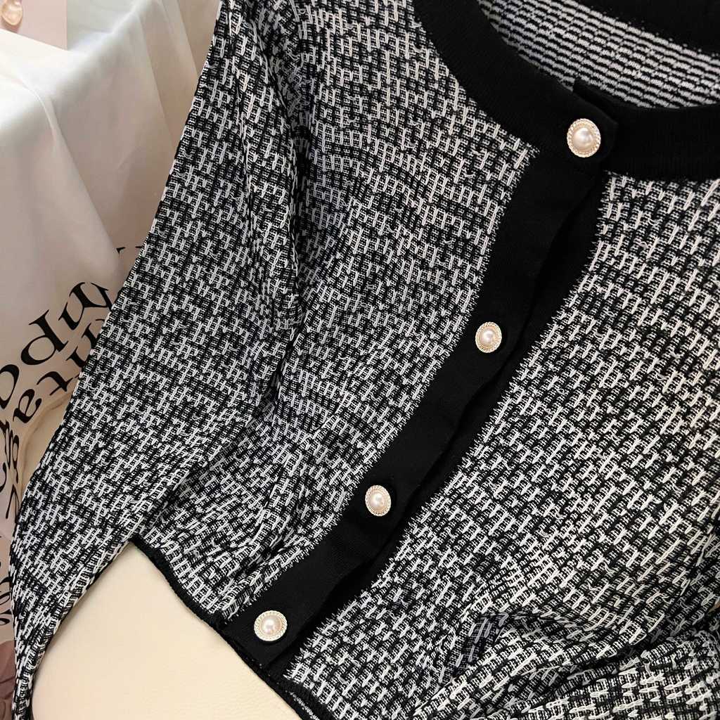 Áo Khoác Cardigan Dệt Kim Mỏng Tay Dài Dáng Ôm Phong Cách Hàn Quốc Thời Trang Cho Nữ