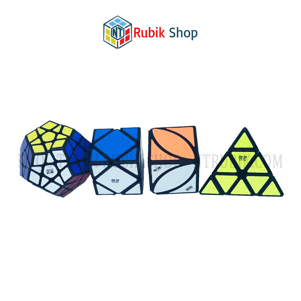 [Giảm giá] Set 3 /Combo 4 Rubik (Qiming A-Pyraminx,Qicheng A-Skewb,Qiheng-Megaminx,Ivy cube) - QiYi Gift Box