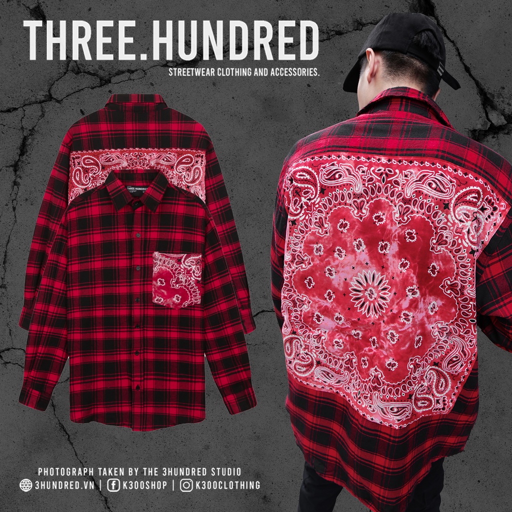 Áo Sơ Mi Flannel Khăn Badana Sọc Đỏ