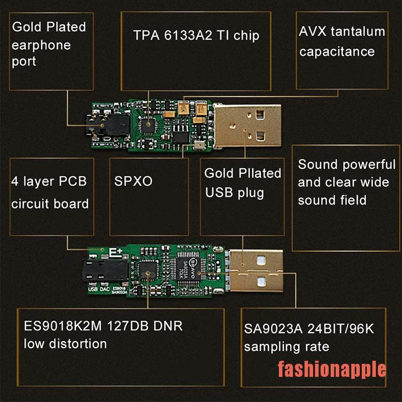 JFF USB HiFi Sound Card OTG DAC Decoder Amplifier SA9023A ES9018K2M Fever JFF