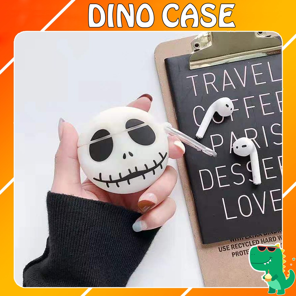 Vỏ bao đựng tại nghe airpod - Case airpod 1/ 2 Đầu lâu phát sáng chống va đập- Dino Case