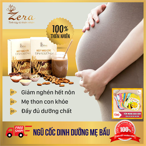 Bột Ngũ Cốc Dinh Dưỡng Dành Cho Mẹ Bầu Zera - Tặng Yếm Ăn Dặm - Giảm Nghén Hết Nôn,Mẹ Thon Con Khỏe, Đầy Đủ Dinh Dưỡng