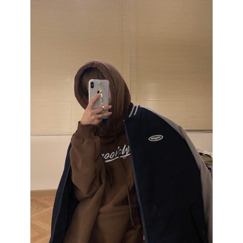 [ sẵn ] Áo Hoodie Forrm Rộng Xám Nâu BROO Ulzzang [ nam nữ mặc được ]
