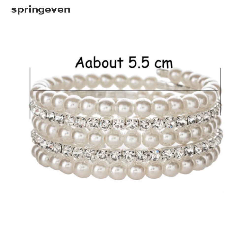 Vòng Tay Nhiều Lớp Đính Hạt Giả Ngọc Trai Và Đá Có Thể Điều Chỉnh Kích Thước