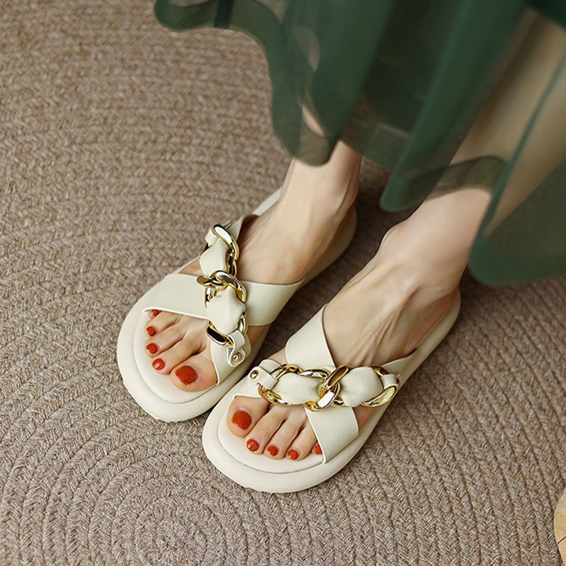 Dép Sandal Đế Dày Quai Chéo Thời Trang Mùa Hè 2022 Mới Cho Nữ