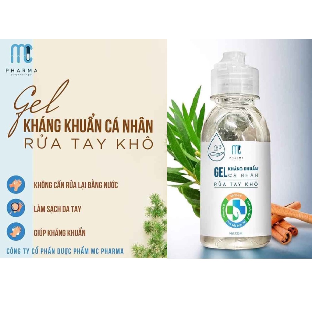 Khẩu trang KF94 gói 10 chiếc - Gel rửa tay khô MC PHARMA diệt khuẩn khử trùng tay cá nhân 120ml