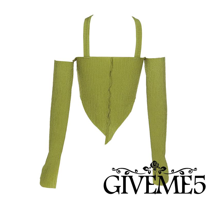 Áo Thun Tay Dài Cổ Thuyền Hở Rốn Màu Trơn Thời Trang Cho Nữ