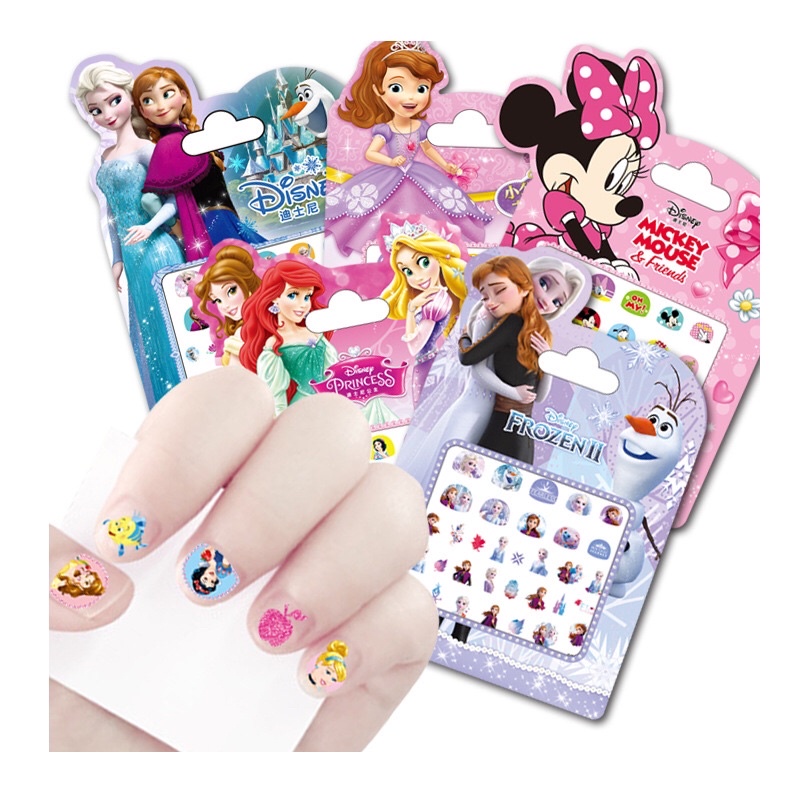 Set Miếng Dán Nhãn Dán Móng Tay 3D Hoạ Tiết Công Chúa DISNEY CHÍNH HÃNG Cho Bé Yêu, Sticker Dán Móng tay Cho Bé Gái