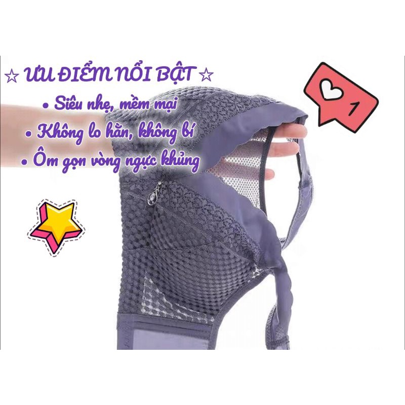 Áo lót bản to nâng ngực không gọng mút mỏng chống chảy xệ cho người ngực to, áo ngực BIGSIZE